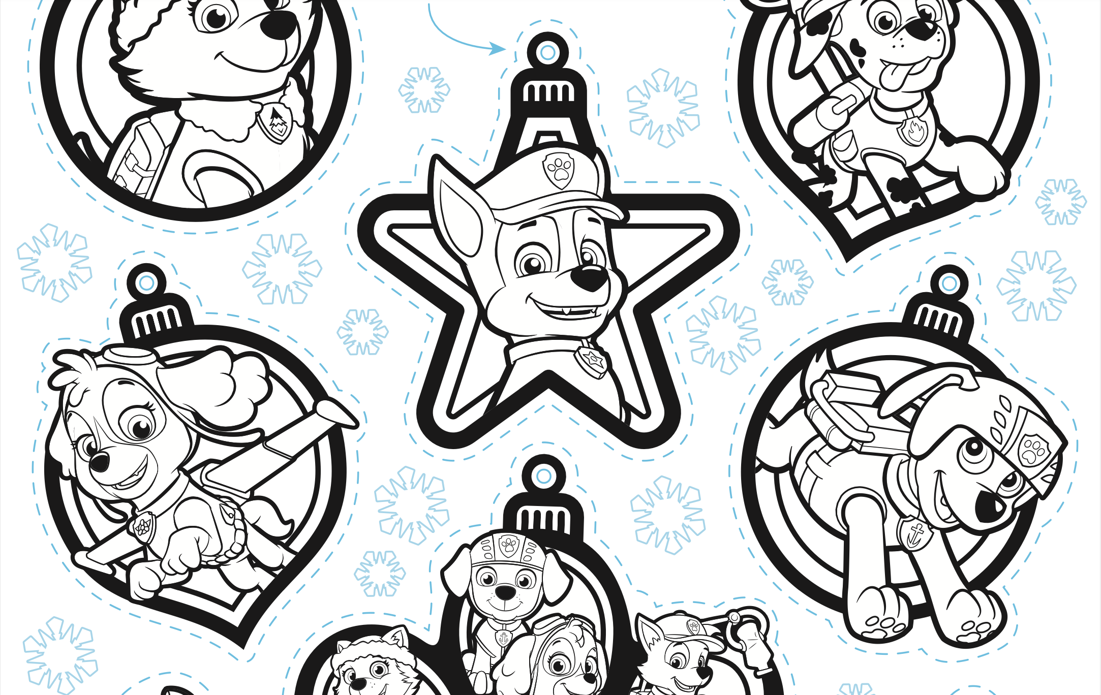 PAW Patrol Christmas Ornaments Colouring...